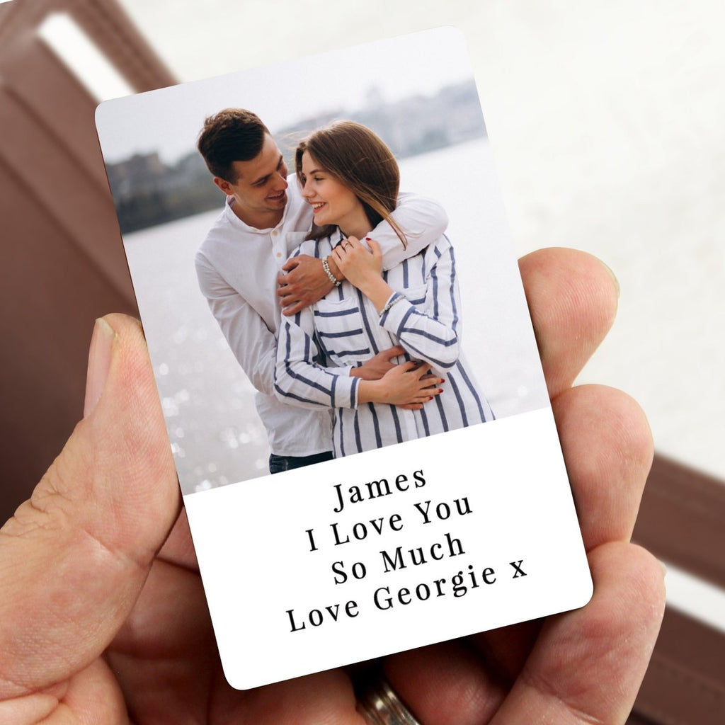 Personalised Photo Upload Wallet Card, Father's day Gift for Men - Engraved Memories