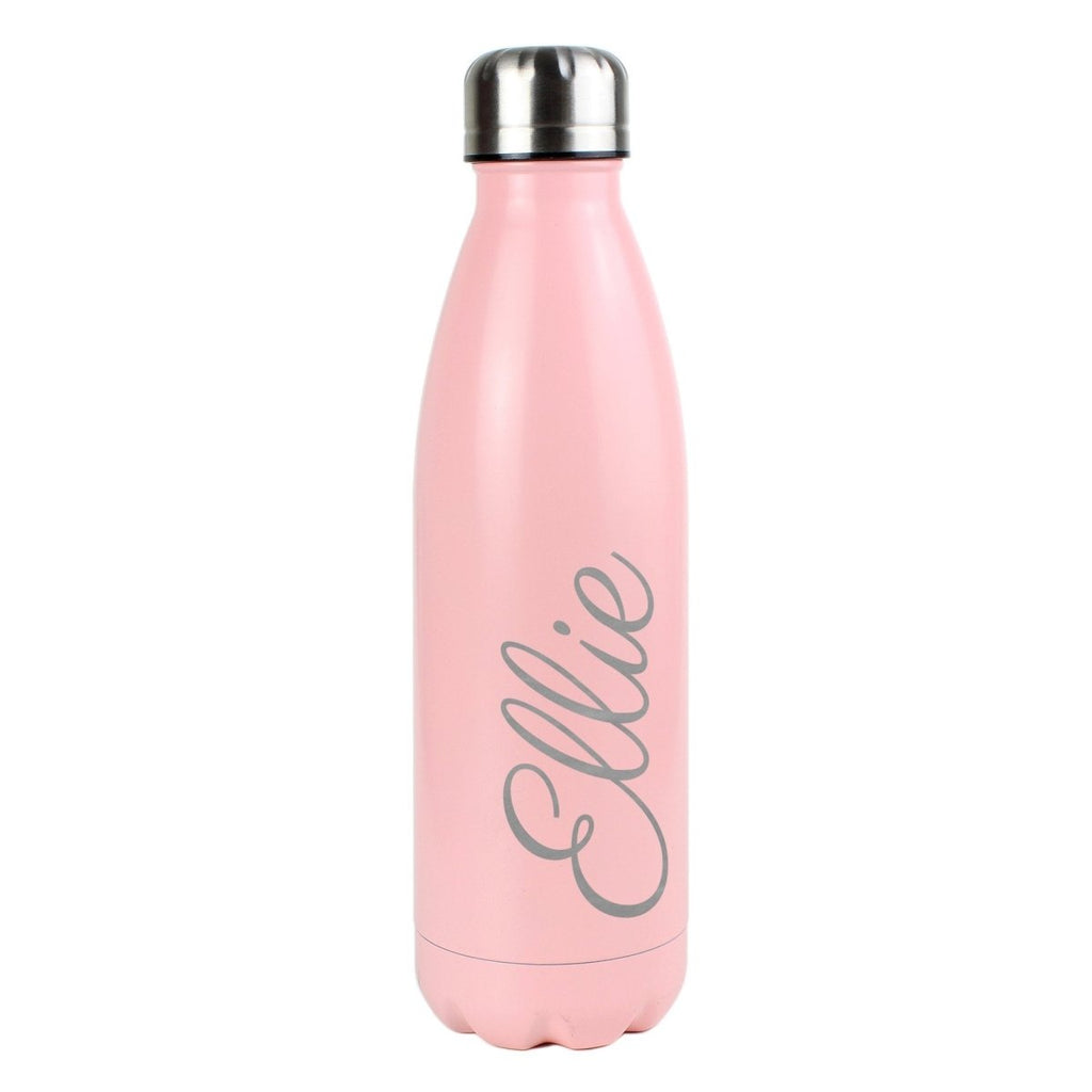 Personalised Pink Metal Insulated Drinks Bottle - Engraved Memories