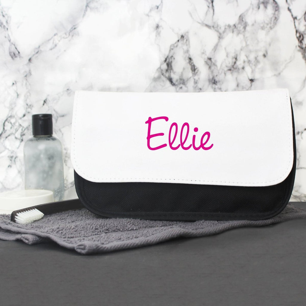Personalised Pink Name Island Make Up Bag - Engraved Memories