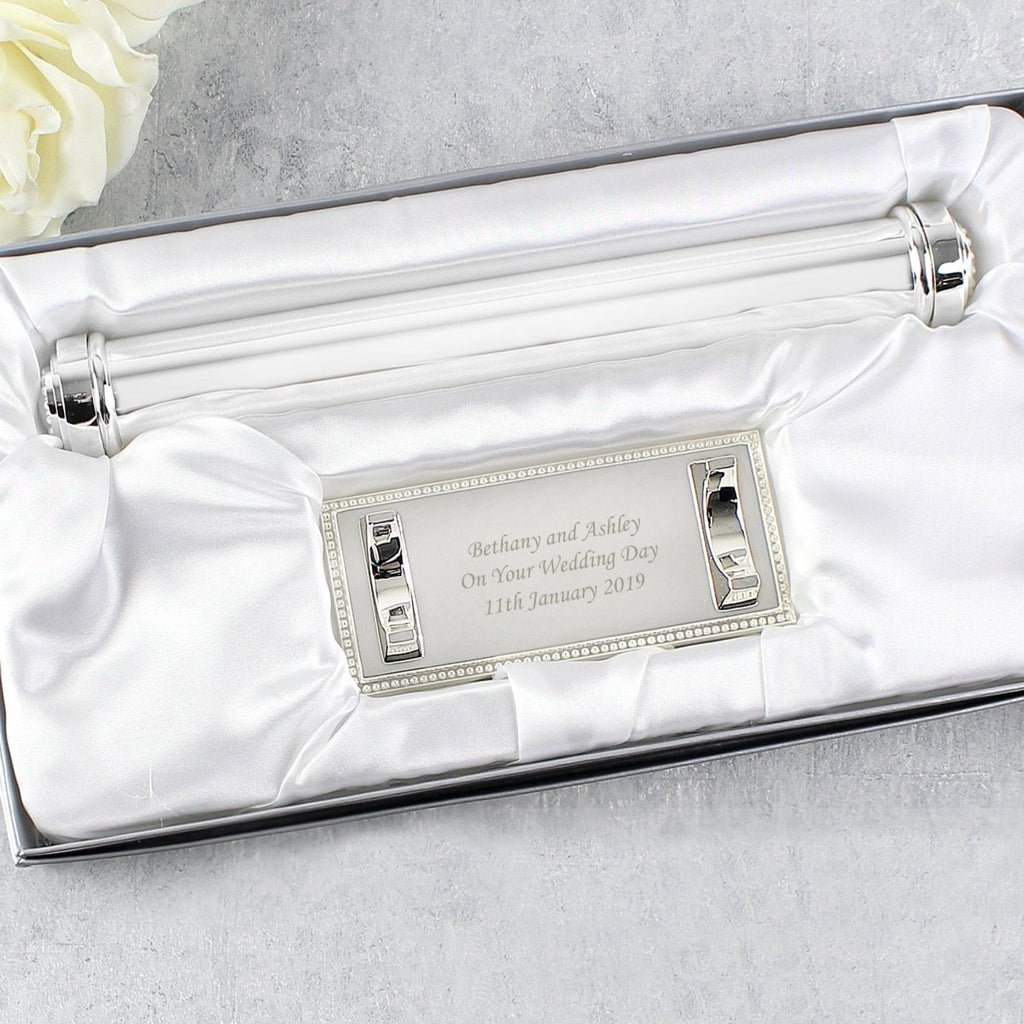 Personalised Plain Silver Plated Certificate Holder - Engraved Memories