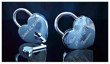 Personalised Polished Silver Heart Padlock with Key Mother's day gift - Engraved Memories