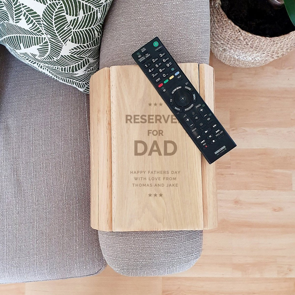 Personalised Reserved For Wooden Sofa Tray - Engraved Memories