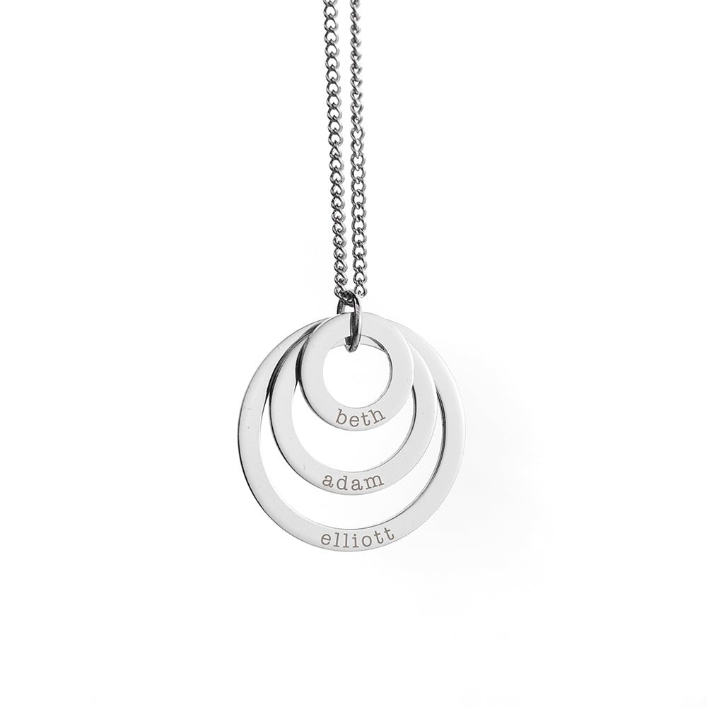 Personalised Rings of Love Necklace - Engraved Memories