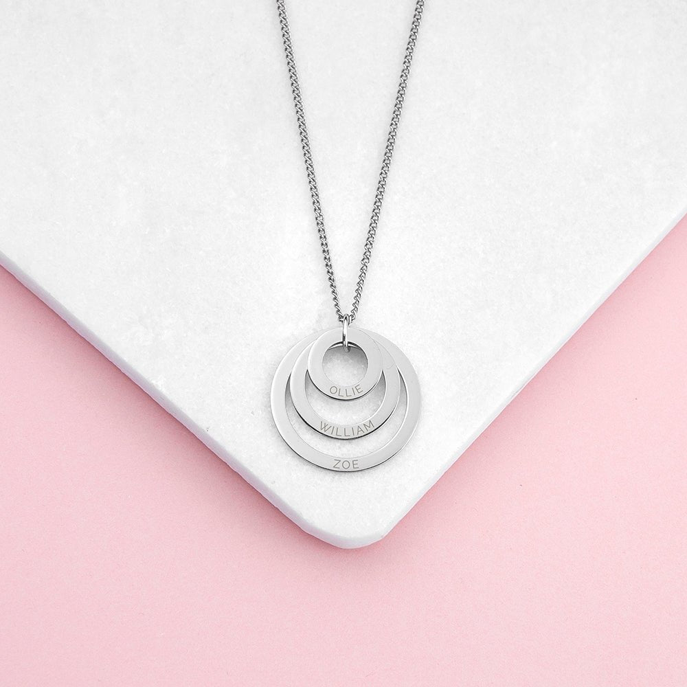 Personalised Rings of Love Necklace - Engraved Memories