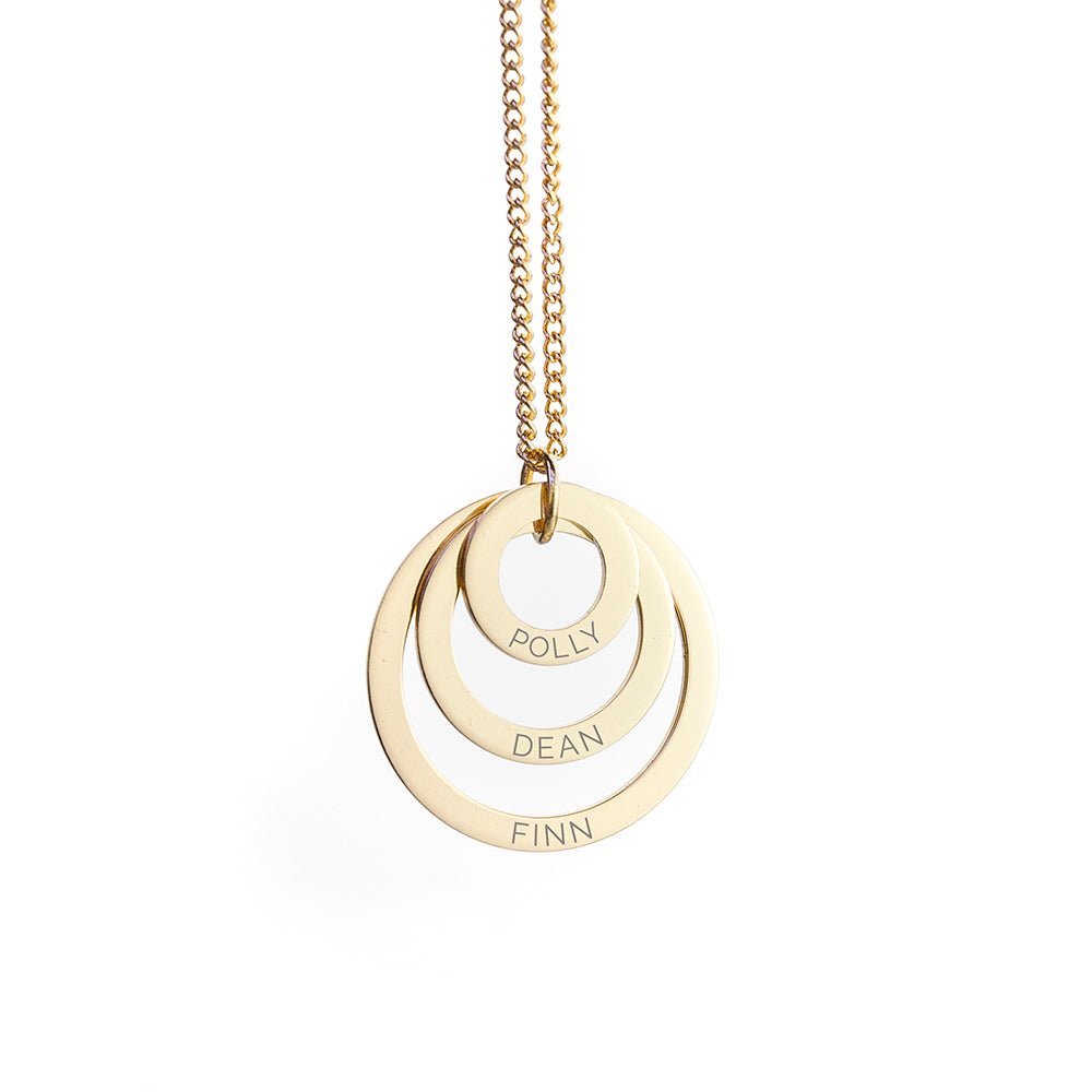 Personalised Rings of Love Necklace - Engraved Memories
