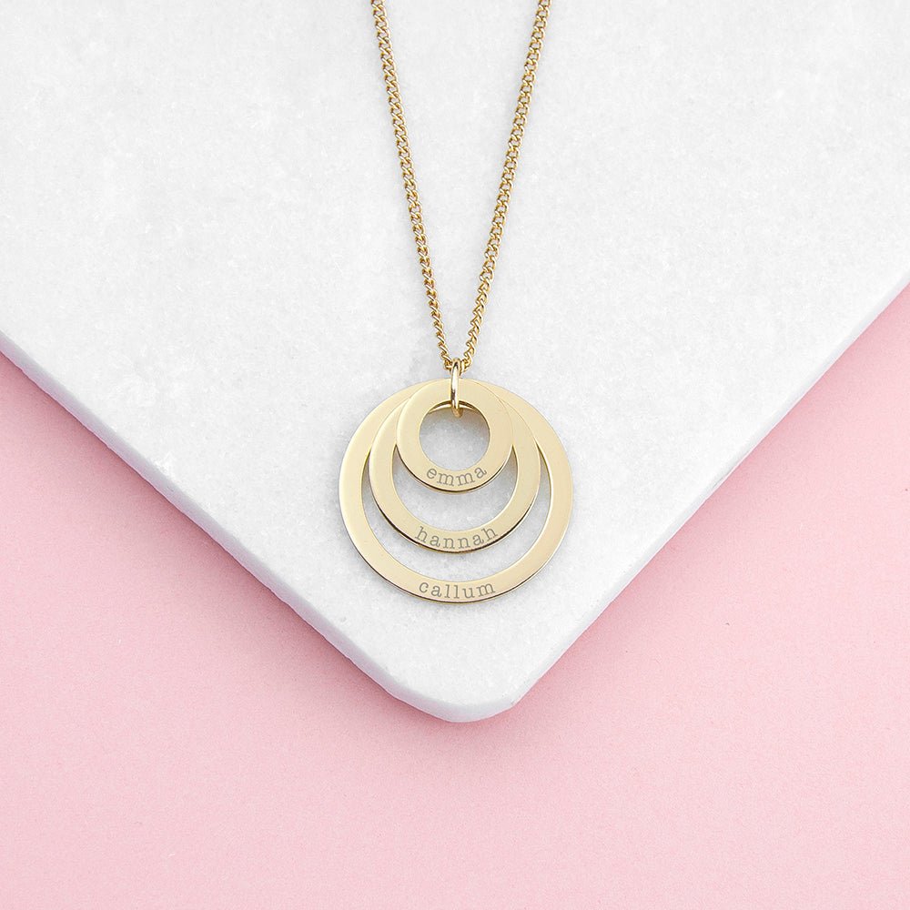 Personalised Rings of Love Necklace - Engraved Memories