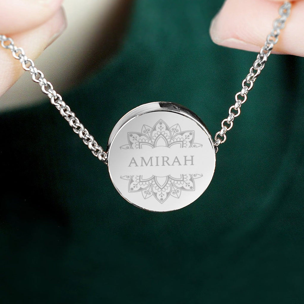 Personalised Sentiment Eid and Ramadan Disc Necklace and Box - Engraved Memories