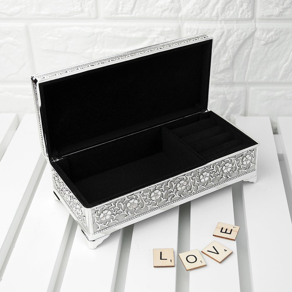 Personalised Silver Trinket Box - Engraved Memories