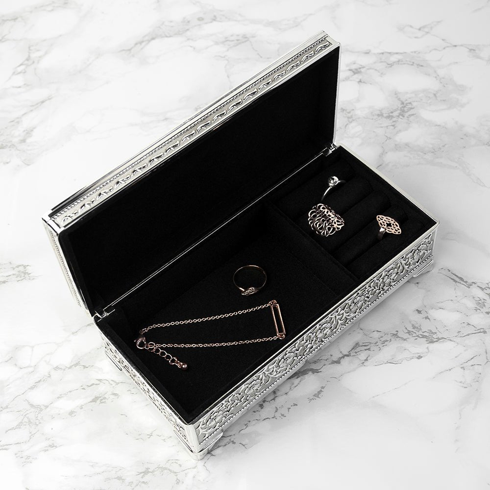 Personalised Silver Trinket Box - Engraved Memories