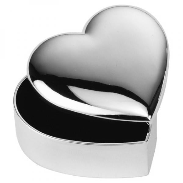 Personalised silver heart-shaped trinket box, perfect for storing cherished items and engraved with a heartfelt message