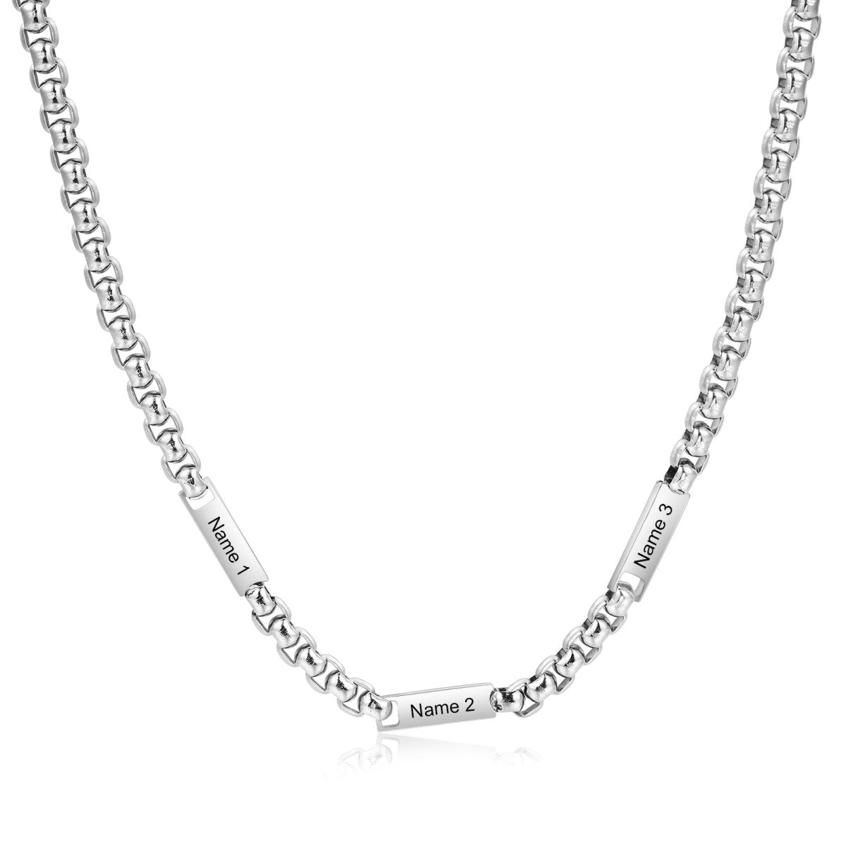Name Engraved Chain Personalised Stainless Steel Rolo Necklace Chain With Engraved Name Li ...
