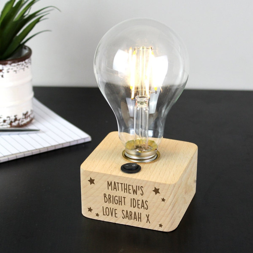 Personalised Stars LED Bulb Table Lamp, Father's day Gift for Men - Engraved Memories