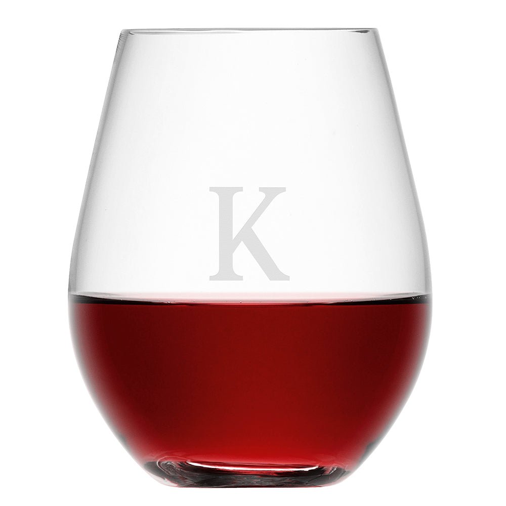 Personalised Stemless Red Wine Glass - Engraved Memories