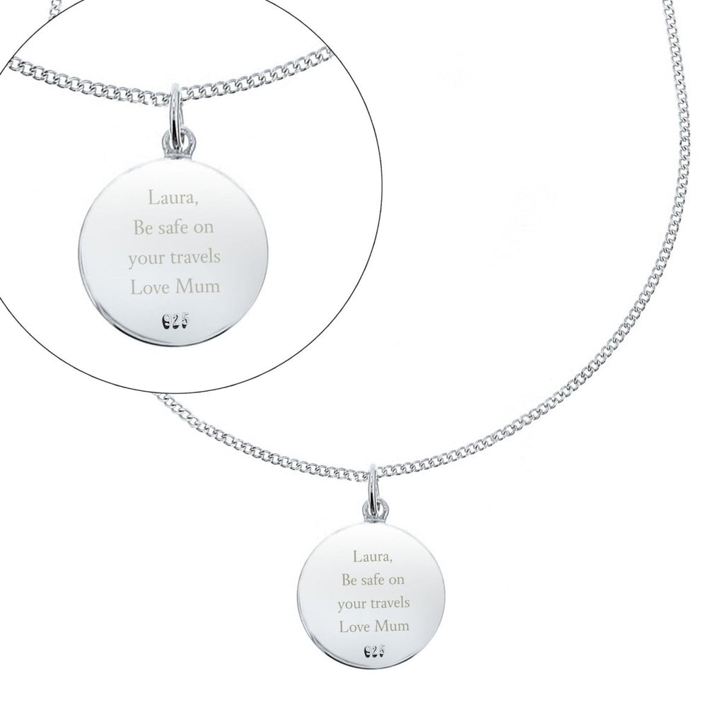 Personalised Sterling Silver & 9ct Gold St. Christopher Necklace - Engraved Memories