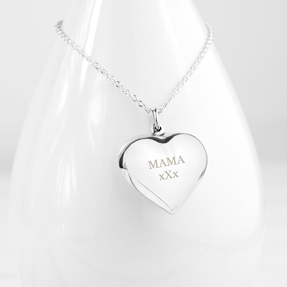 Personalised Sterling Silver Heart Necklace - Engraved Memories