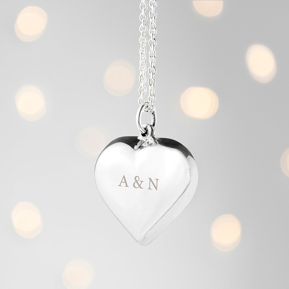 Personalised Sterling Silver Heart Necklace - Engraved Memories