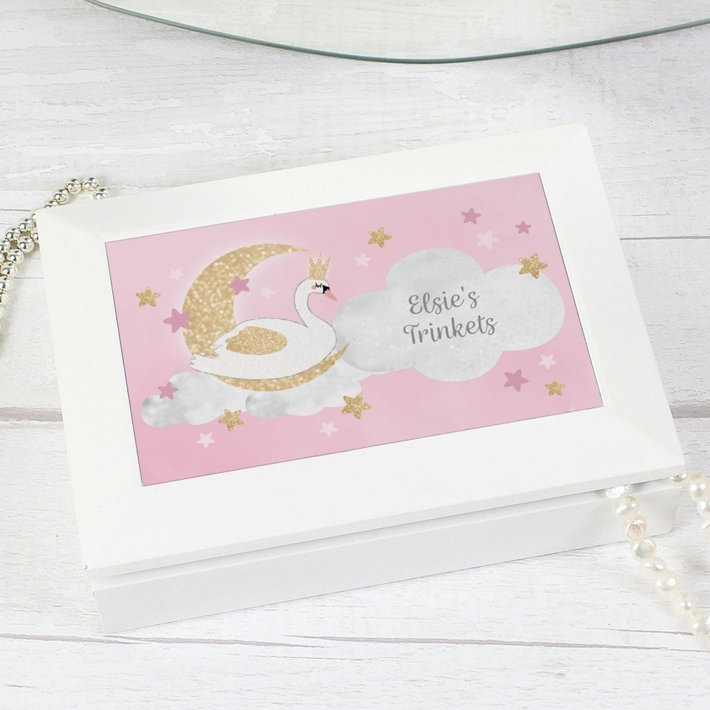 Personalised Swan Lake Jewellery Box - Engraved Memories