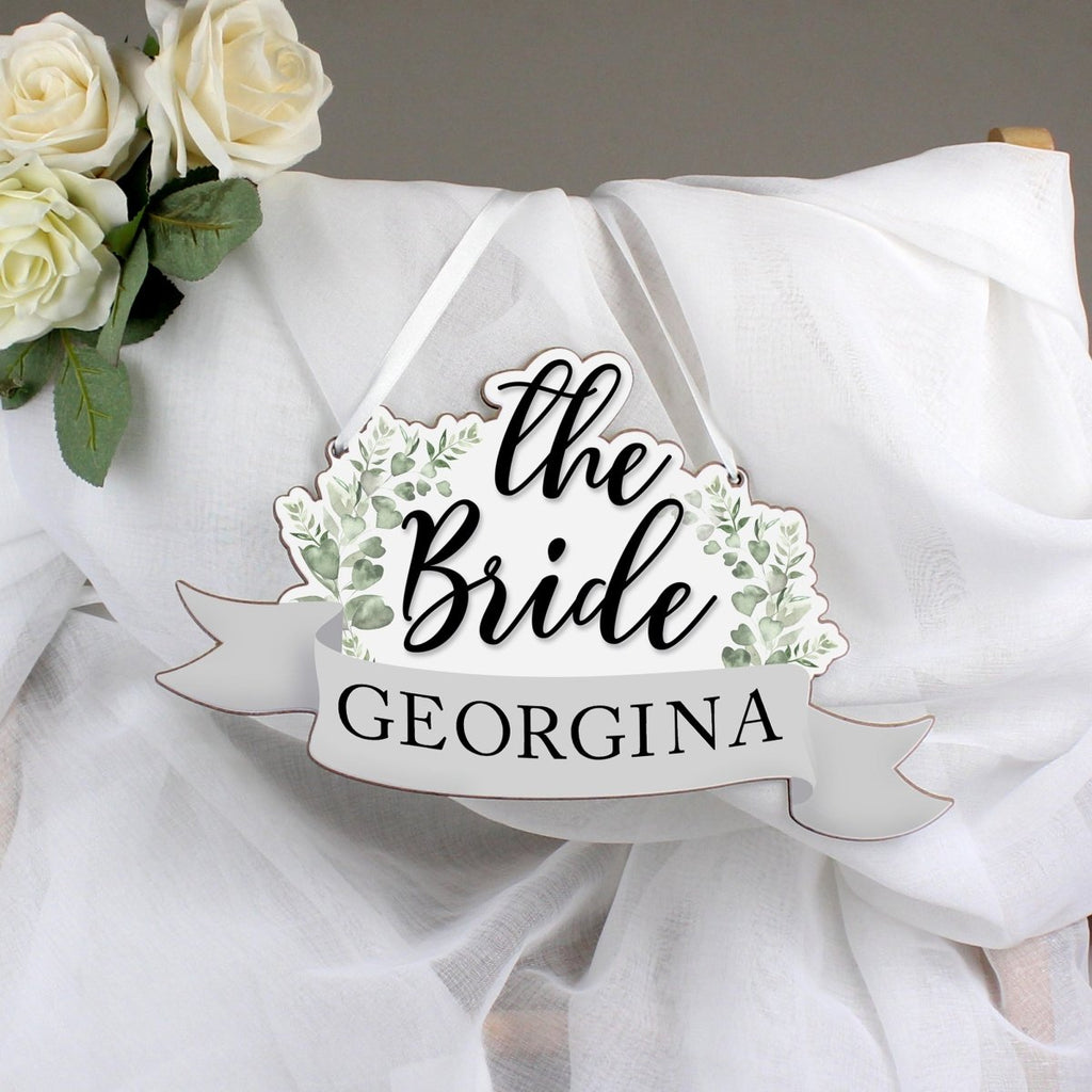 Personalised The Bride Wedding Chair Wooden Hanging Decoration - Engraved Memories