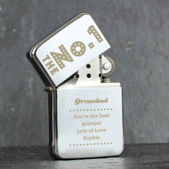 Personalised The No.1 Silver Lighter - Engraved Memories