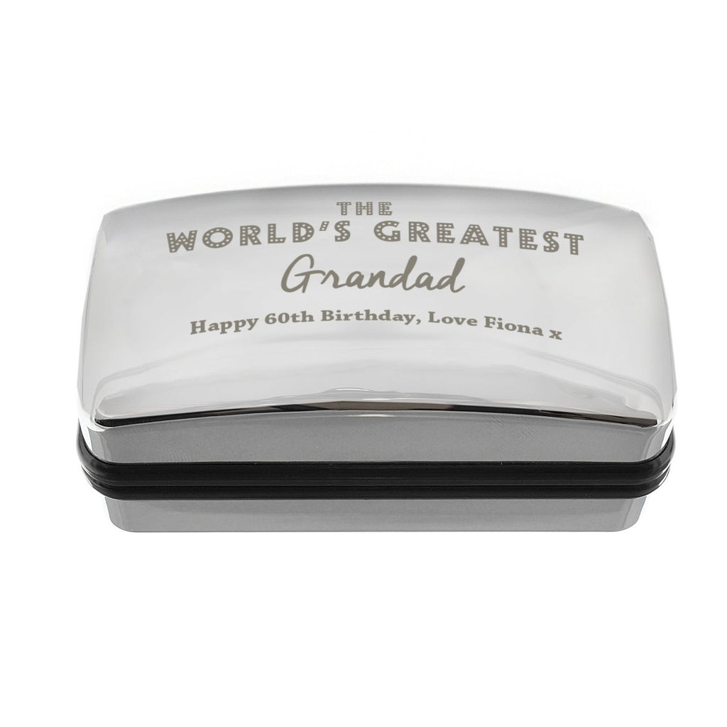 Personalised 'The World's Greatest' Cufflink Box, Father's day Gift for Men - Engraved Memories