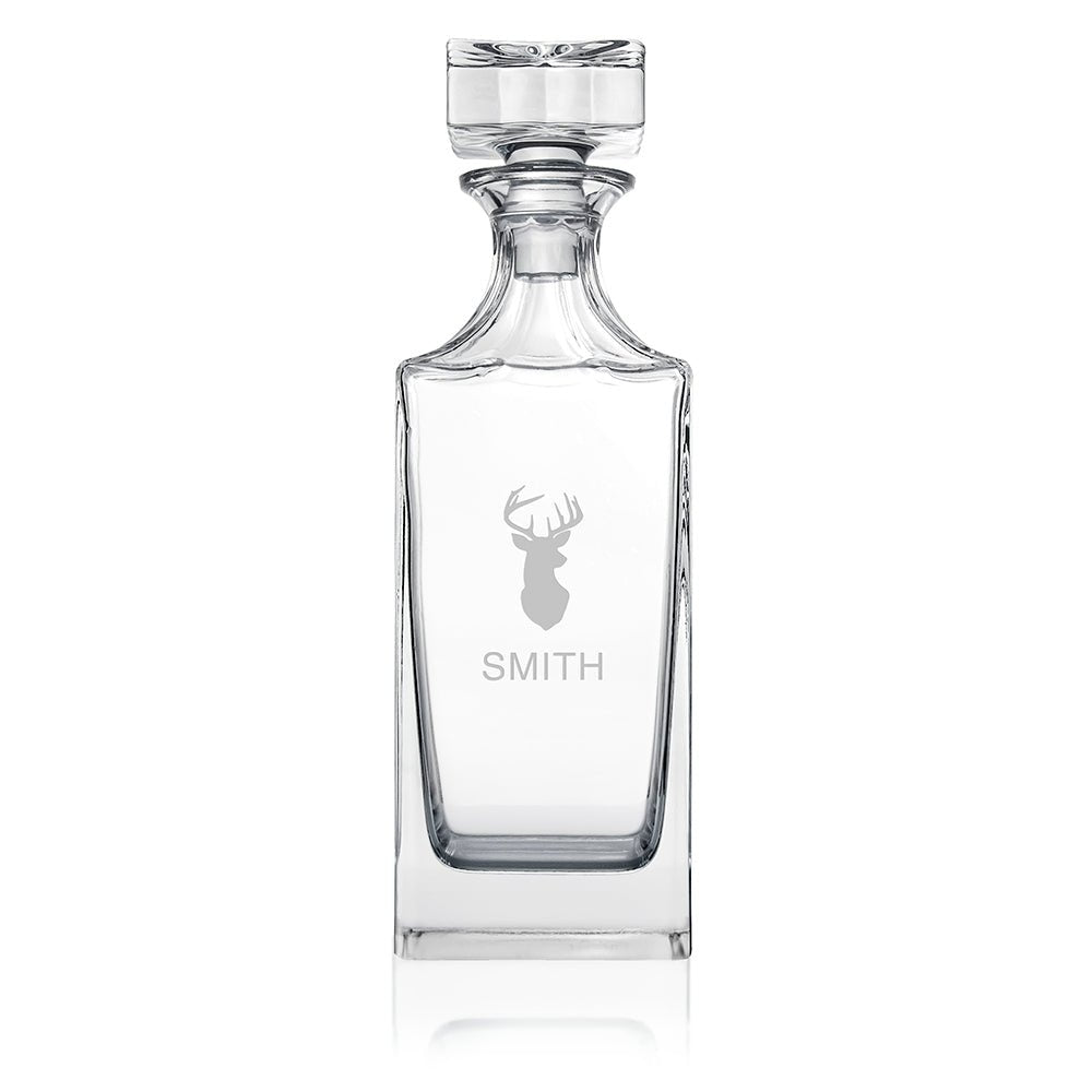 Personalised Timeless Stag Square Decanter - Engraved Memories