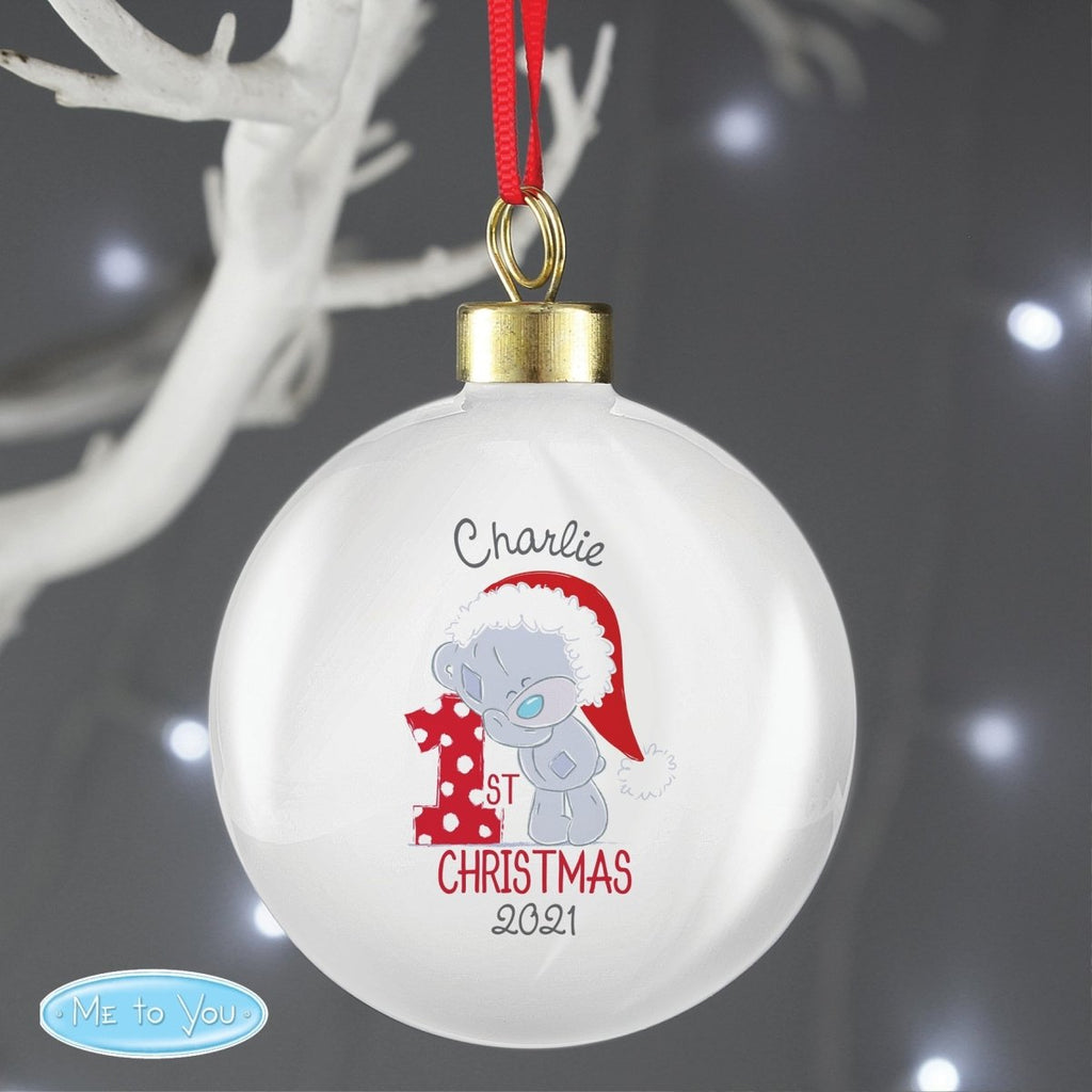 Personalised Tiny Tatty Teddy 'My 1st Christmas' Bauble - Engraved Memories