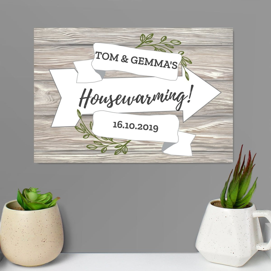 Personalised White Arrow Banner Metal Sign - Engraved Memories