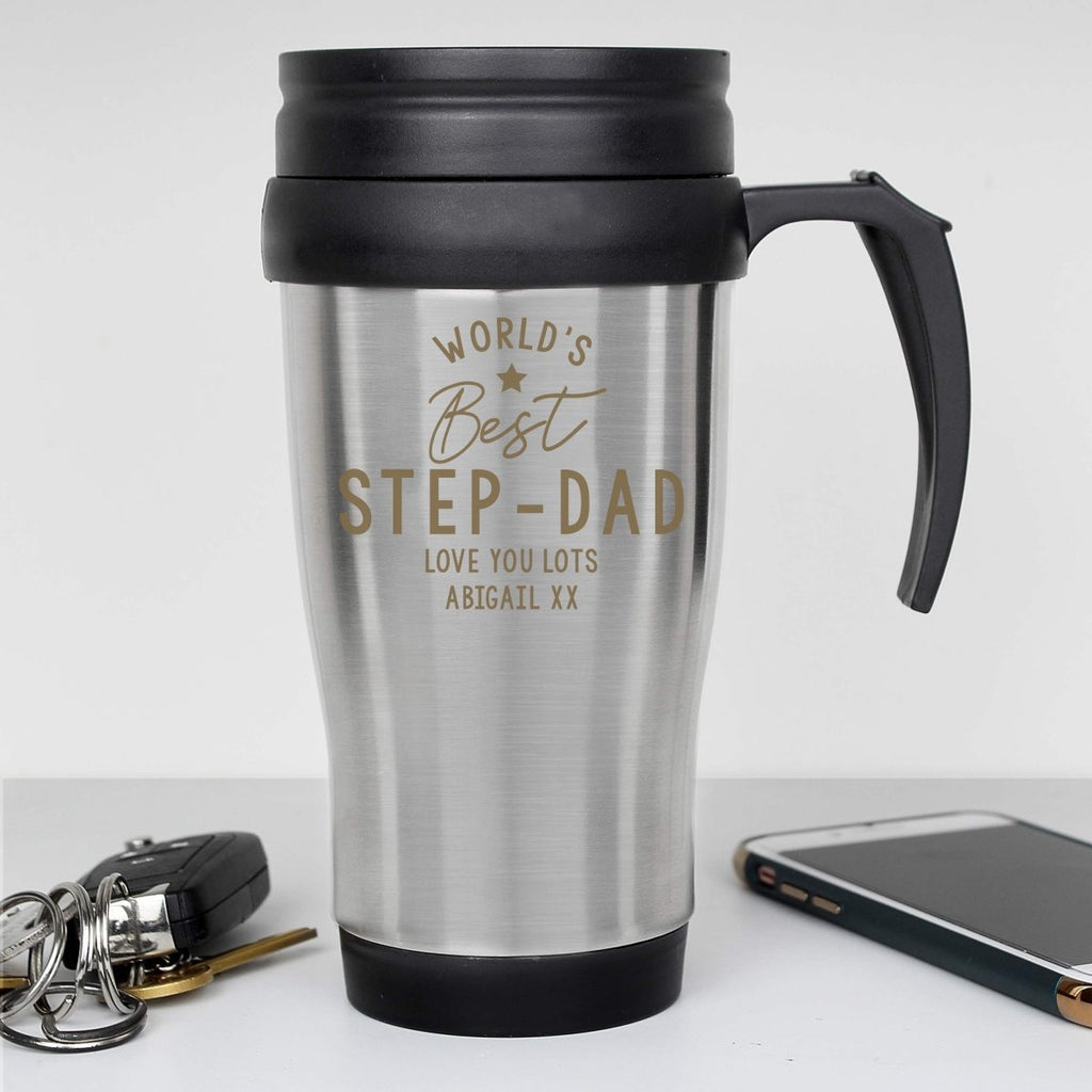 Personalised 'Worlds Best' Travel Mug, Father's day Gift for Men - Engraved Memories