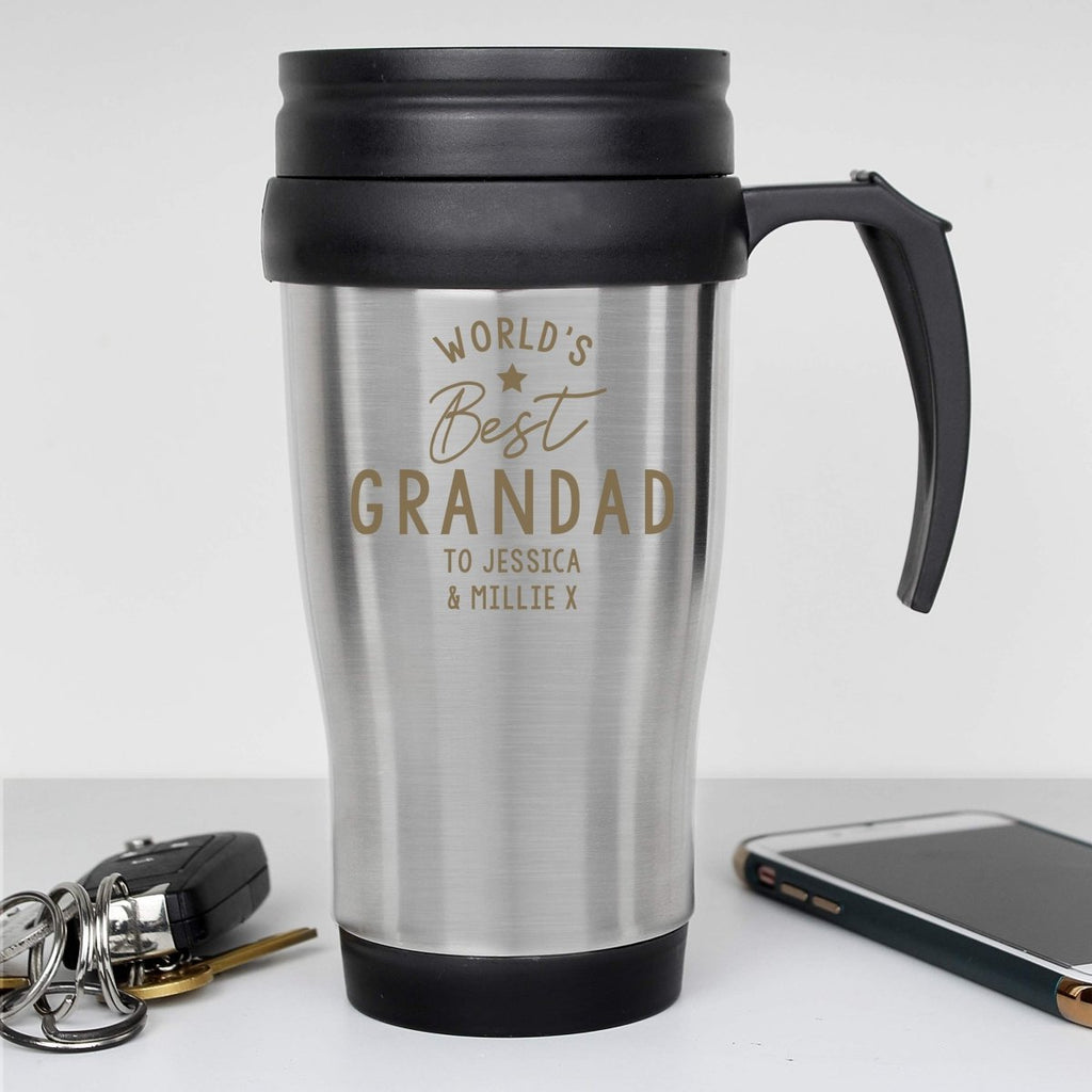 Personalised 'Worlds Best' Travel Mug, Father's day Gift for Men - Engraved Memories