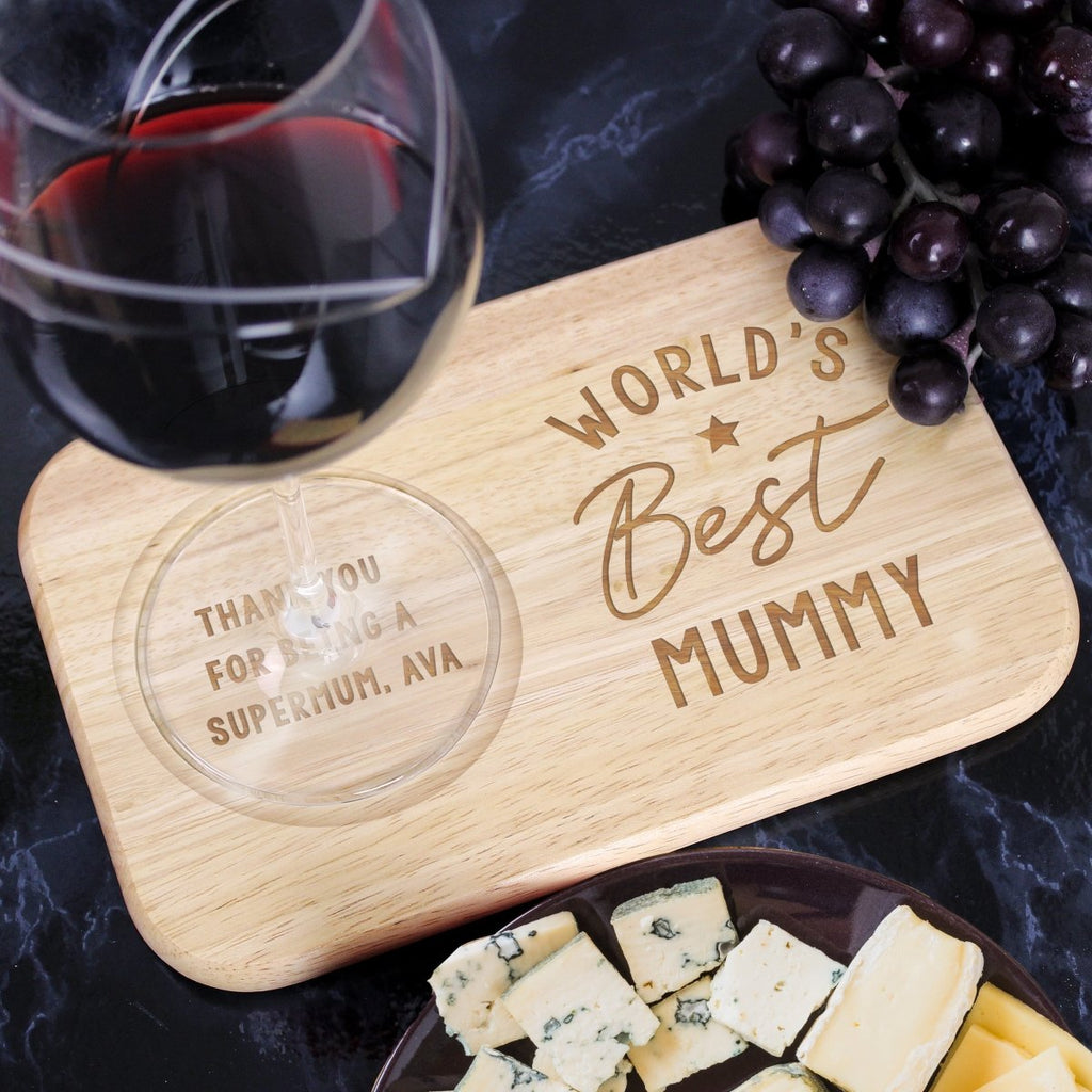 Personalised World's Best Wooden Coaster Tray, Father's day Gift for Men - Engraved Memories