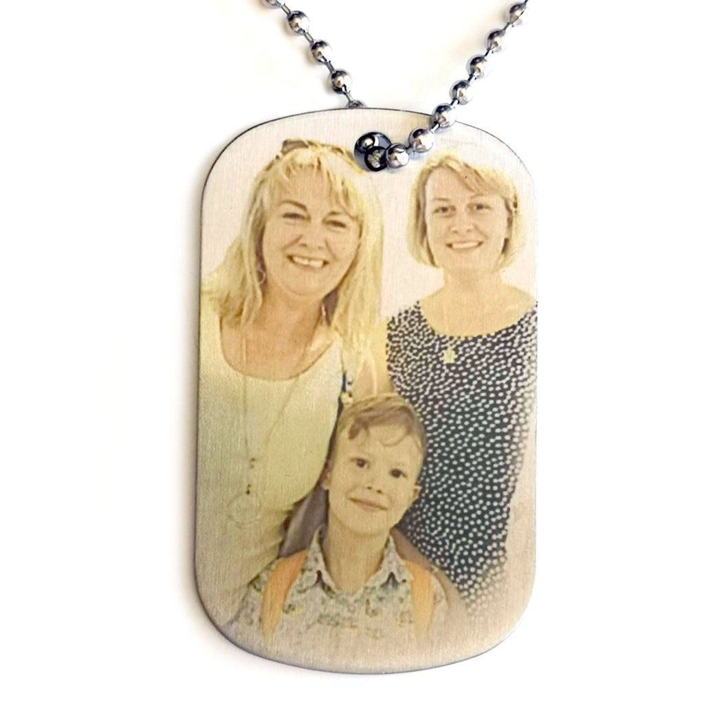 Dog Tag Necklace - Full colour double side printable - Engraved Memories