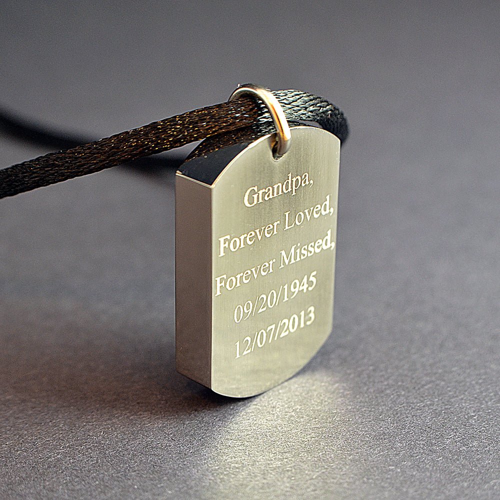 Memorial Dog Tag Necklace Ememories Stainless Steel Urn