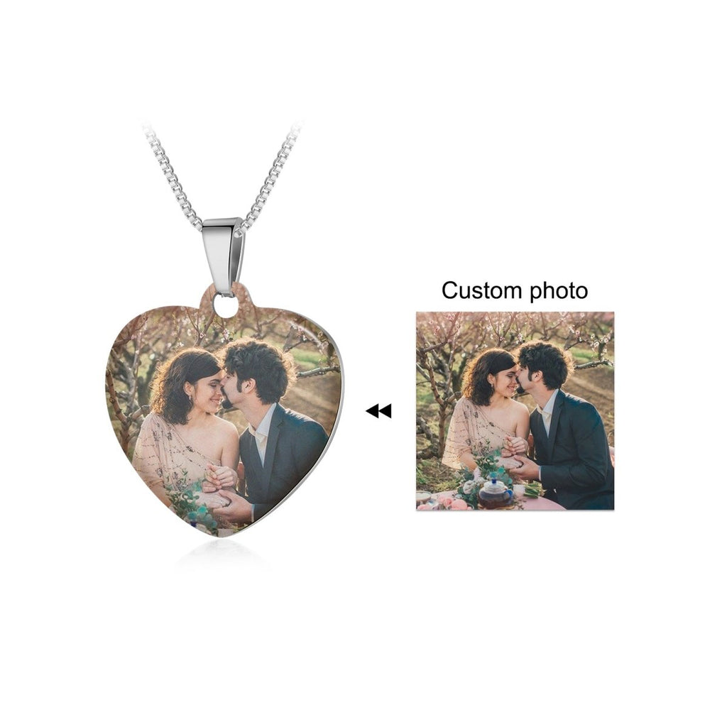 Personalized photo pendant necklace for men, stainless steel/gold/rose gold plated, 50+5cm, 9.2g.