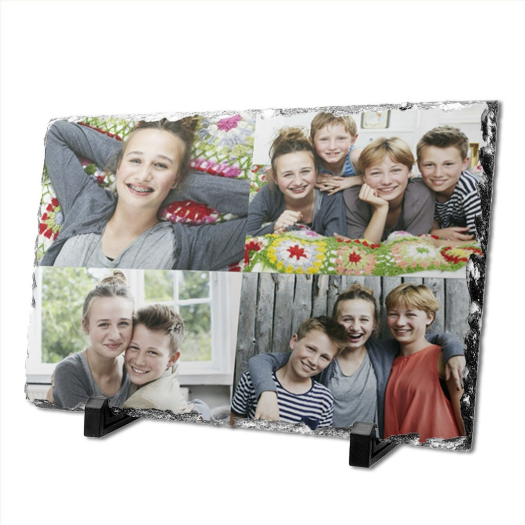 Photo Slate Rectangle | Natural Personalised Rock Slate - Large - Engraved Memories