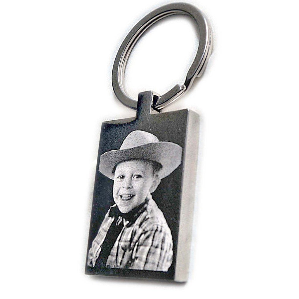 A personalized pet memorial necklace featuring a custom photo and message, crafted from durable stainless steel for lasting memories.