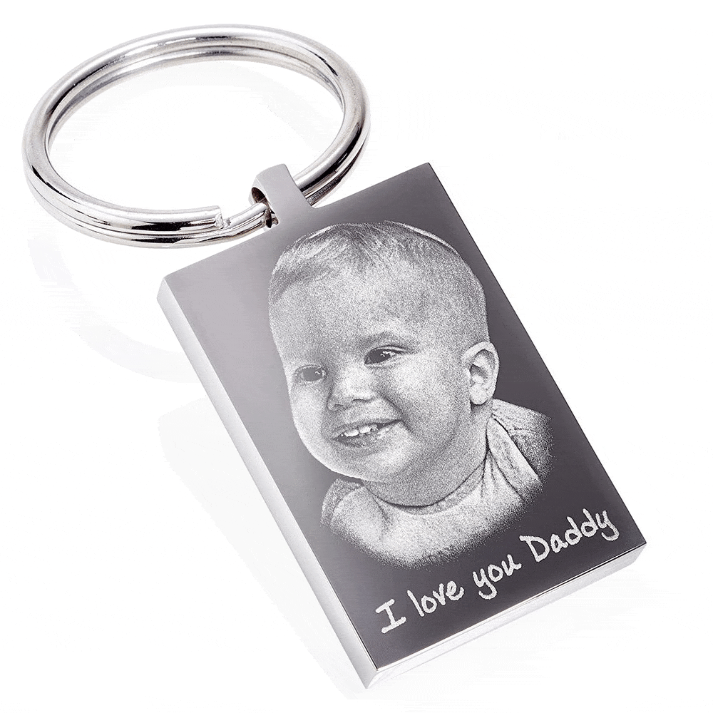 A personalized pet memorial necklace featuring a custom photo and message, crafted from durable stainless steel for lasting memories.