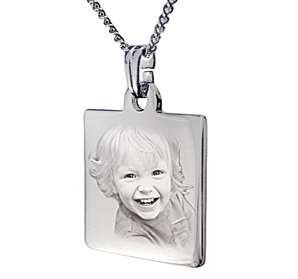 Square Photo Engraved Pendant Father's day gift - Engraved Memories