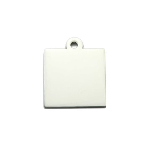 Personalized square photo engraved pendant, custom text or image, perfect for Father's Day gift.