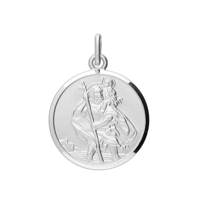 St. Christopher Travelers Prayer Sterling Silver Antique Finish Necklace - Engraved Memories