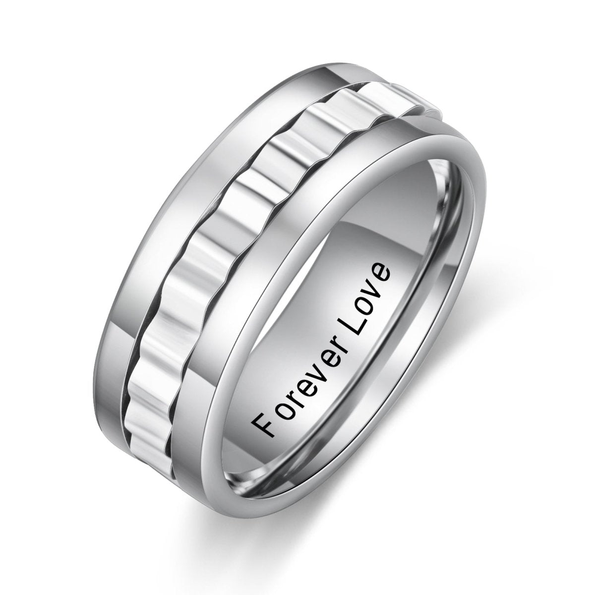 Personalized Men's Ring - Cmoffer Stainless Steel Band – Engraved Memories