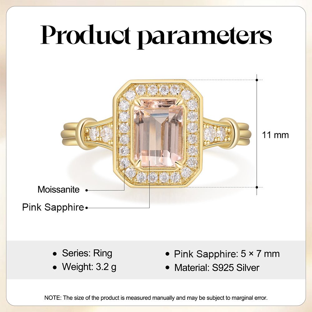 Sterling silver 925 ring featuring a natural pink sapphire gemstone, available in white gold, gold, or rose gold plating.