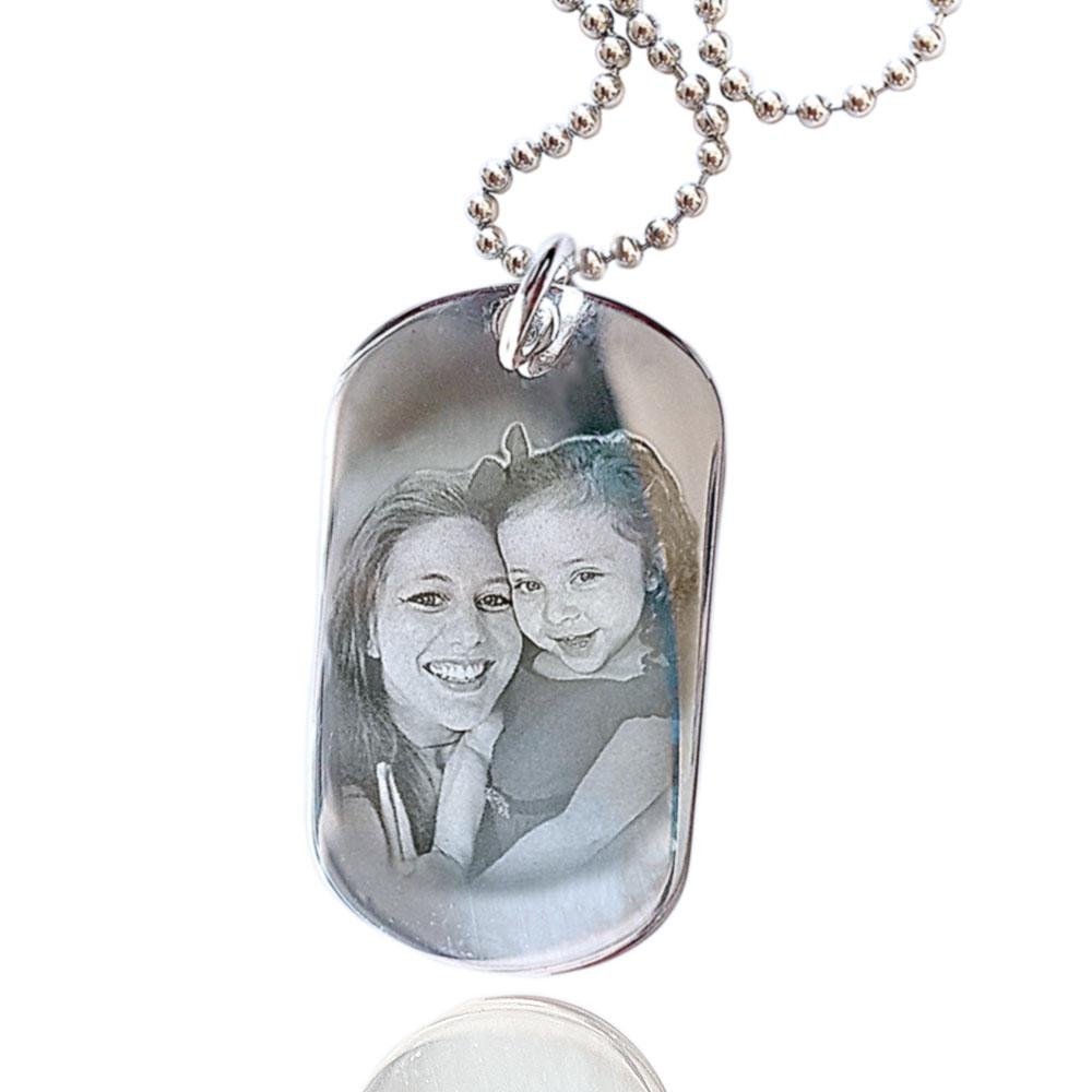 Engraved photo necklace hotsell