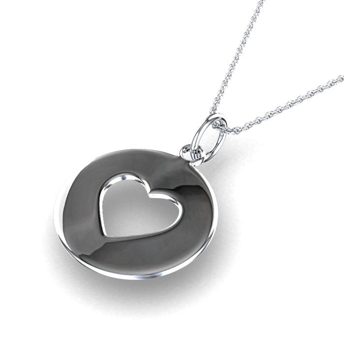 Personalised sterling silver heart necklace with custom engraving, perfect for any occasion. Elegant and unique design.