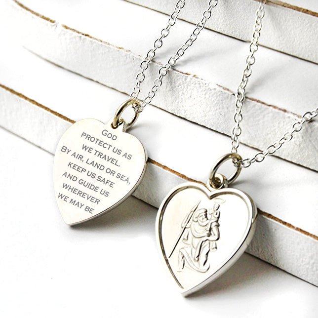 Sterling Silver Heart Pendant - Ememories Engraved Necklace