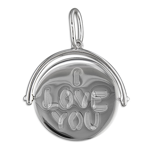 Sterling silver secret I-Love-You spinner pendant Mother's day gift - Engraved Memories