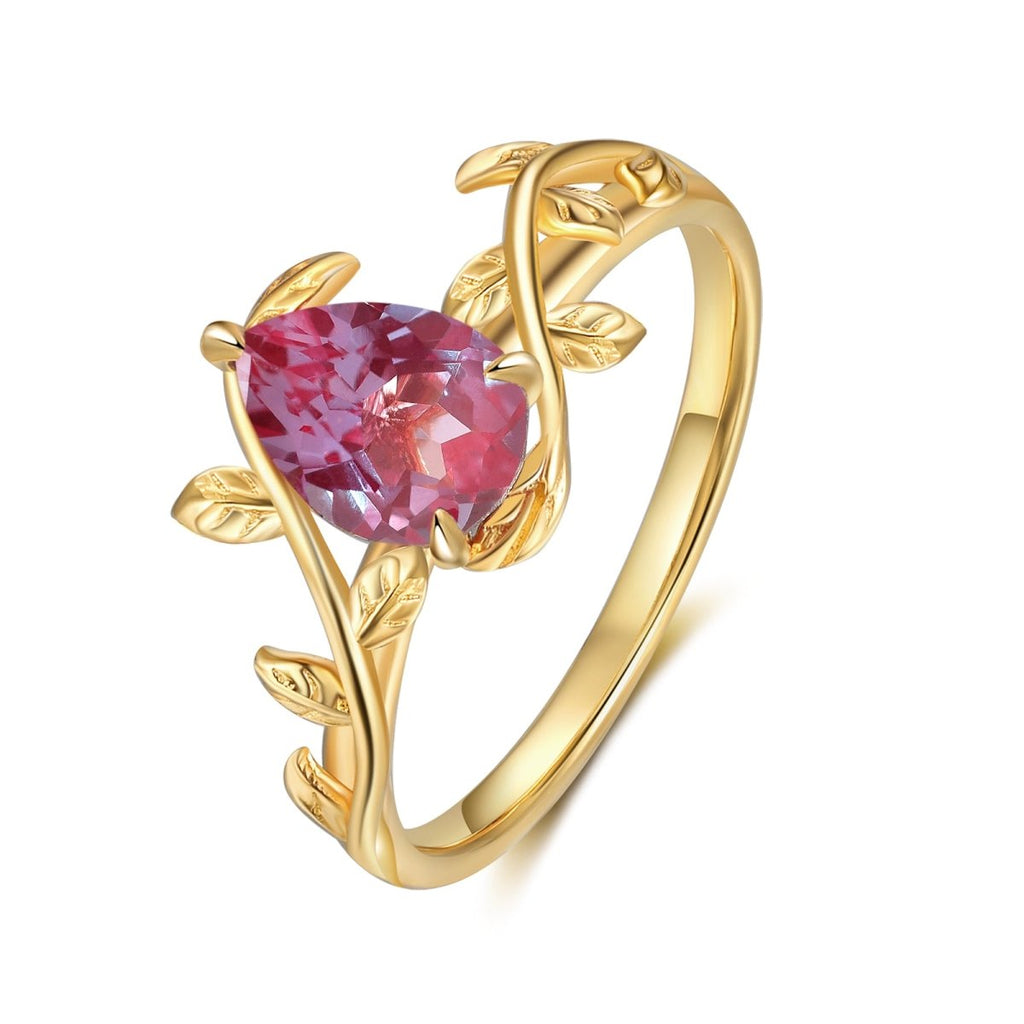 Handcrafted 925 sterling silver ring featuring a genuine Alexandrite gemstone, available in white gold, gold, or rose gold plating.